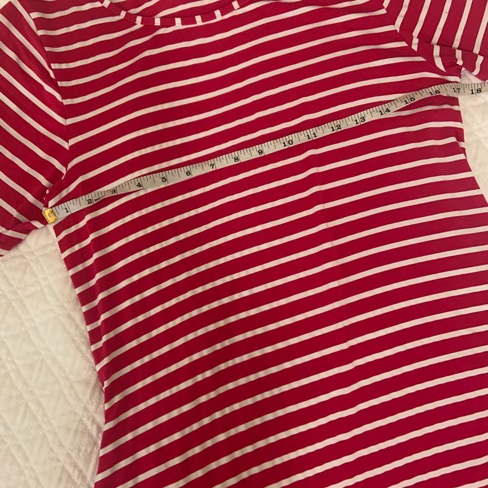HEATHMOOR FUCHSIA & with striped dress size Medium - Picture 2 of 6